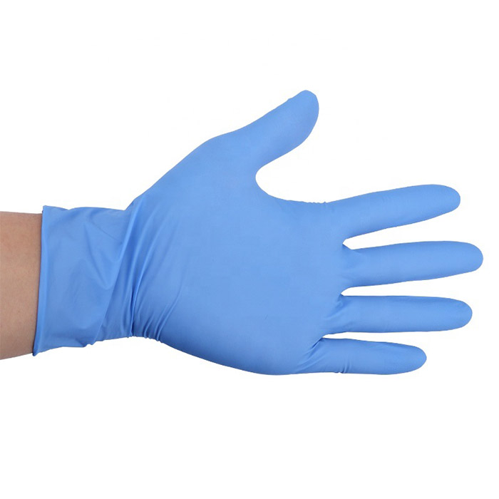 Disposable China Powder Free Blue Examination Nitrile Gloves Meidcal